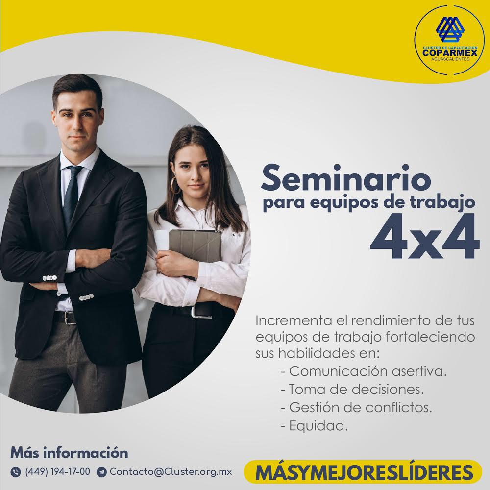 Seminario para equipos de trabajo 4X4. Incrementa el rendimiento laboral.